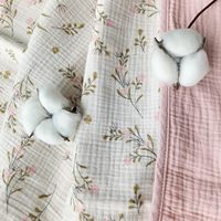 Couverture en mousseline à volants pour nouveau-nés, 4 couches, 100% coton biologique, pour bébé fille