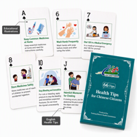 Cartes à Jouer Personnalisées Premium KJ Éducation Santé - 66 Règles d'Alphabetisation Santé Professionnelles en Papier Violet de Qualité Supérieure, Boîte Familiale en Carton