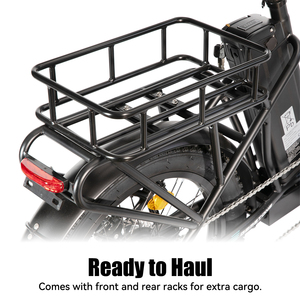 Vélo électrique JOYKIE HILAND 20 pouces, moteur arrière 250 W, cadre en alliage d'aluminium, 7 vitesses, pneus larges, vélo <span class=keywords><strong>cargo</strong></span> électrique personnalisable - Product Image 2