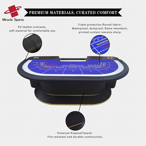 Mesa de Casino de madera de alta calidad de lujo para Baccarat Poker y Mahjong con bandejas de fichas de reposapiés y caja de comisión - Product Image 4