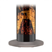 Ventilateur Chauffant Électrique Vertical, Chauffage d'Espace, Oscillation Gauche-Droite, Effet Flamme 3D Style Cheminée, Ventilateur d'Air Chaud en Céramique, Chauffage Intelligent