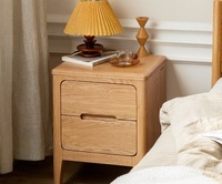 Table de chevet de luxe en bois de chêne, meuble de chambre moderne et minimaliste en bois massif, table de rangement