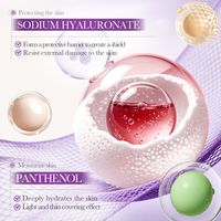 SADOER Base de Teint Correctrice Arc-en-ciel 4 Couleurs 40g, Base de Maquillage Teintée Violet Vert Rose SPF50, Marque Privée OEM Faible MOQ