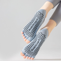 Chaussettes de yoga antidérapantes à cinq doigts pour femmes, chaussettes à bout ouvert pour Pilates et Barre, respirantes et antidérapantes pour l'entraînement en salle en été