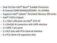 Carte mère de serveur MD72-HB3 E-ATX avec double chipset Intel C621A LGA 4189 (Socket P+), prise en charge DDR4