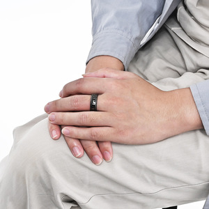 Viking Letter Tungsten Steel <b>Ring</b> Men's Minimalist Rune Design Fashion Jewelry Gift Steel Black K-T044 - Product Image 3