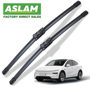 ใบปัดน้ำฝนรถยนต์ขายส่งจากโรงงานสำหรับ Tesla Model 3 Y S X ยางธรรมชาติ โครงสร้างไร้โครงแบบนุ่ม  ใบปัดน้ำฝนแบบเติมได้สำหรับกระจกหน้ารถ - Product Image 1