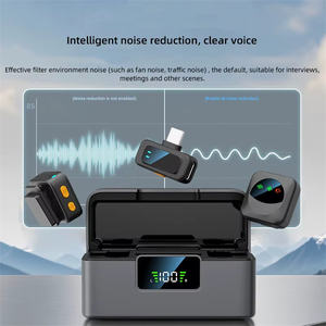 Беспроводной петличный микрофон <span class=keywords><strong>2</strong></span>.4G, одновременная запись с двух мини-микрофонов, 360° °   Всенаправленный микрофон для видеотрансляций на смартфоне - Product Image 2