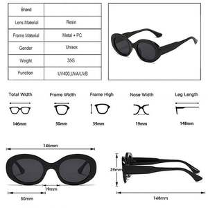 Gafas de Sol Redondas Punk para Hombre, con Logotipo Personalizado, Última Moda, Montura Grande Azul, Gafas de Sol Ovaladas para Mujer - Product Image 6