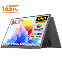 New 24.5 Inch Portable USB-C QHD IPS LCD Monitor HDR 178 100% SRGB 5ms Response 1440P Home Gaming Laptop Work 165Hz Speaker