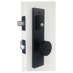 Poignée <span class=keywords><strong>de</strong></span> <span class=keywords><strong>porte</strong></span> extérieure moderne en alliage <span class=keywords><strong>de</strong></span> zinc noir mat avec bouton, ensemble <span class=keywords><strong>de</strong></span> poignées <span class=keywords><strong>de</strong></span> sécurité pour <span class=keywords><strong>porte</strong></span> d'entrée – Offre Spéciale - Product Image 3