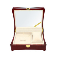 Boîte à bijoux rectangulaire pour homme en bois plaqué or noir de luxe avec doublure en velours personnalisable et emballage cadeau
