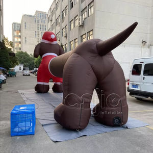 Personnage de mascotte gonflable drôle long chien Wiener <span class=keywords><strong>teckel</strong></span> pour la décoration de Noël en plein air - Product Image 4