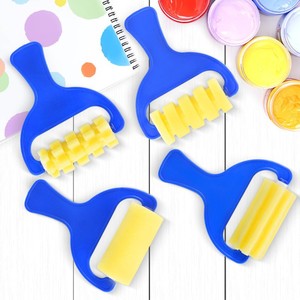 Juego de rodillos de pintura con esponja Mu Kun para niños, herramienta educativa de arte creativo con diferentes patrones y colores para el aprendizaje temprano - Product Image 1