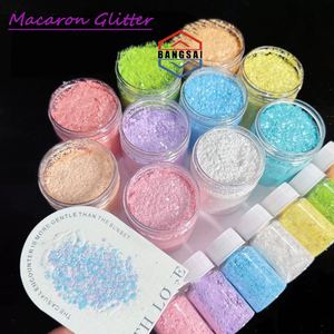 Macaron Pastel Shimmer Glitter <b>Sequins</b> Bulk Mixed Hexagon Sparkle Chips Safe <b>Material</b> For DIY Slime Resin Nail & Festival Decor - Product Image 1