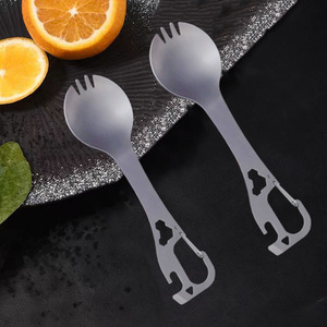 Forchettino Multiuso in Acciaio Inox con Apribottiglie, Ecologico e Leggero per Campeggio, Viaggi e Avventure all'Aperto - Product Image 1