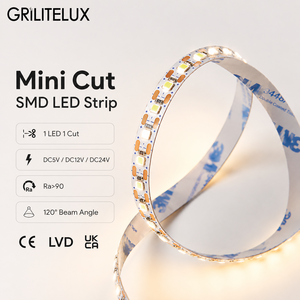 Bande LED SMD 2835 120 LED/m DC12V 5mm PCB Mini-Coupe Ra90 Blanc Chaud Neutre Froid pour Profilés d'Armoires - Product Image 1