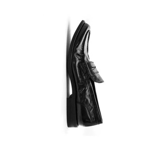 Mocasines Negros de Cuero Genuino con Punta Redonda, Sin Cordones, Suela de Goma Acolchada, Zapatos de Vestir para Hombre para Todas las Temporadas - Product Image 5