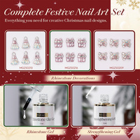 Missgel Coffret de Vernis Gel de Noël 12 Couleurs Boîte Cadeau Sans HEMA Sans TPO Soak Off UV LED Kit Nail Art Magnétique Effet Œil de Chat Pailleté
