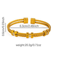 Brazalete Unisex de Acero Inoxidable Chapado en Oro con Cable Trenzado, Inspirado en Diseñadores, Joyería de Moda de Lujo para Hombres y Mujeres
