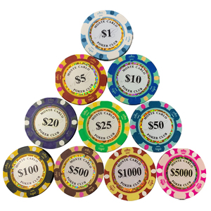 Vente flash : Jetons de <span class=keywords><strong>poker</strong></span> <span class=keywords><strong>Monte</strong></span> <span class=keywords><strong>Carlo</strong></span> 12,5 g en argile, 3 tons, bordure dorée, autocollant personnalisable, logo personnalisé, design en céramique, pour joueurs de Hold'em au <span class=keywords><strong>casino</strong></span> - Product Image 1