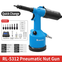 Pistolet à rivets pneumatique ROCOL RL-5312 M3-M12, course de 7 mm, pression d'air de 5-7 bars, fonctionnement facile, force de traction efficace, rivetage énergétique