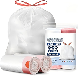 Bolsas de Basura Pequeñas Huamaohengchun de 4 Galones, Bolsas de Basura Blancas sin Perfume para Baño, Paquete de 60 - Product Image 1