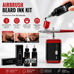 Aérographe portable 60 ml noir pour peinture corporelle, maquillage, rehaussement de barbe, coloration capillaire, teinture des sourcils et ligne des cheveux – Idéal pour barbiers et salons - Product Image 3