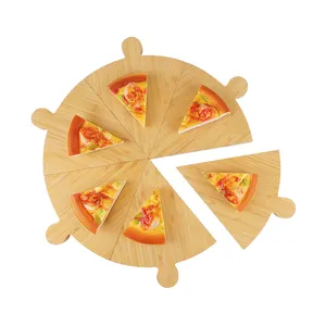 Papan Talenan Kayu Bambu Talenan, Papan Pizza Dapur dengan Magnet