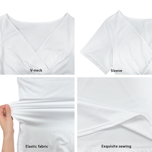 Verano Wrap cuello en V manga corta Casual A-line mujeres personalizado polinesio Tribal Tapa azul fiesta elegante bolsillos Maxi vestidos 2023 - Product Image 5