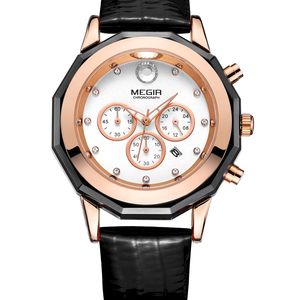 MEGIR 2042L Orologio Sportivo Cronografo di Tendenza con Cinturino in Vera Pelle, Design Moderno e Prezzo di Fabbrica - Product Image 1