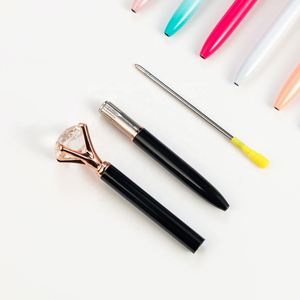 Bolígrafo Promocional de Metal y Plástico Color Oro Rosa con Cristal de Diamante Grande, Estilo Deportivo de 1.0 mm para Regalos - Product Image 3
