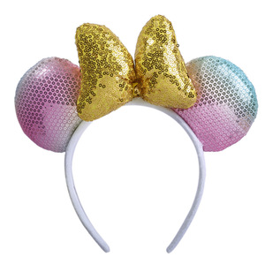 Nueva Llegada <span class=keywords><strong>JIRIS</strong></span> Diadema de Orejas de Ratón con Lentejuelas de Colores Dulces para Niñas, Accesorios para el Cabello de Personajes de Dibujos Animados para Fiestas - Product Image 3