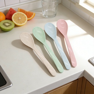 Cuillère à yaourt colorée en amidon de maïs, cuillère en plastique, cuillère à glace - Product Image 2
