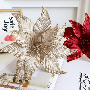 ของตกแต่งคริสต์มาส กลีบดอกจำลอง ใบไม้ จัดดอกไม้ ต้นคริสต์มาสโรยผงตกแต่ง - Product Image 2