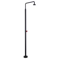 Ensemble de douche sans barre coulissante, colonne de douche en céramique, pour extérieur, villa, cour, bain, double poignée, acier inoxydable brossé M