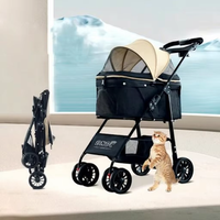 Poussette pour chien à 4 roues, grande poussette détachable pour animaux de compagnie, poussette pliable pour chien et chat, poussette portable pour animaux de compagnie pour les voyages