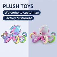 Peluche géante pieuvre réaliste personnalisée, jouet en peluche tie-dye mignon pour enfants