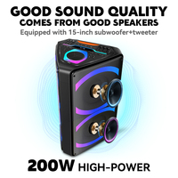 Nouvelle Enceinte de Fête Sans Fil 200W Haute Puissance à Moule Exclusif, Système Sonore Portable sur Chariot avec Lumières RGB