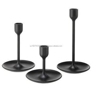 LANJO Ensemble de 3 bougeoirs de luxe en fer, faits à la main, durables et sans gouttelettes - Décoration d'intérieur pour anniversaire, Saint-Valentin et mariage - Product Image 4
