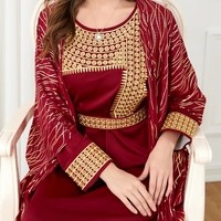 Ensembles Musulmans Élégants pour Femmes Kimono et Robe Vêtements Arabes Ramadan Abaya Dubaï Aïd Jalabiya Islamique Kaftan Marocain