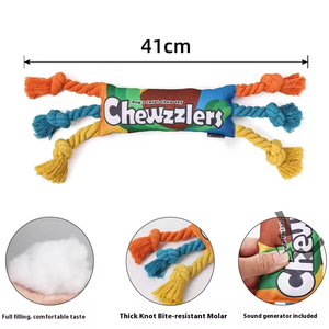 Luxury Small Size Pet Dog Chew Toy <b>Rainbow</b> Twist <b>Candy</b> Sound Toy Durable Polyester Cartoon Pet Supplies - Product Image 5