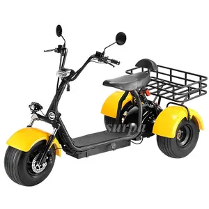 1500w 2000w 60v12ah/20ah lithium battery fat tire citycoco big seat electric scooters three wheel fast speed with basket