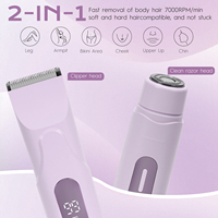 Rasoirs électriques portables indolores pour soins intimes féminins, double tête rotative vibrante, affichage LED, alimentation par batterie, étanche IPX7