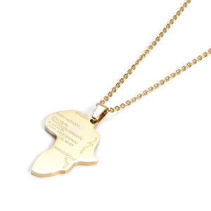 Collar <span class=keywords><strong>de</strong></span> <span class=keywords><strong>mapa</strong></span> <span class=keywords><strong>de</strong></span> <span class=keywords><strong>África</strong></span> <span class=keywords><strong>de</strong></span> acero inoxidable chapado en oro <span class=keywords><strong>de</strong></span> 18 quilates Collar con colgante <span class=keywords><strong>de</strong></span> país <span class=keywords><strong>de</strong></span> viaje africano - Product Image 5