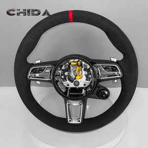 Volant en daim de haute qualité avec bouton <span class=keywords><strong>SC</strong></span> pour <span class=keywords><strong>Porsche</strong></span>, compatible avec Panamera Cayenne Cayman Boxster 718 <span class=keywords><strong>911</strong></span> 992 - Product Image 4