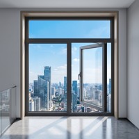 Fenêtre à battant en alliage d'aluminium série SOL 55, insonorisée, à isolation thermique, pour balcon intelligent, avec dimensions personnalisées