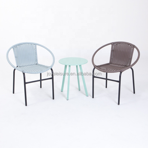 Leisure Modern Steel Frame <b>Stackable</b> Patio <b>Chair</b> With Customized Color PE Rattan Garden Moon <b>Chair</b> - Product Image 2
