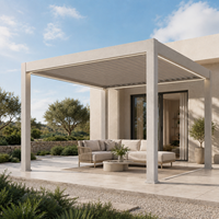 Pergola OEM avec toit à lames motorisées, télécommande, protection UV, en aluminium, étanche, installation facile, pour jardin chinois