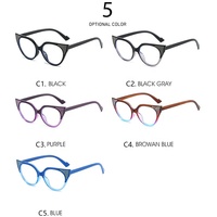 Nouvelles lunettes de lecture classiques transparentes anti-lumière bleue unisexes décorées de diamants, lunettes d'ordinateur œil de chat, grandes lunettes